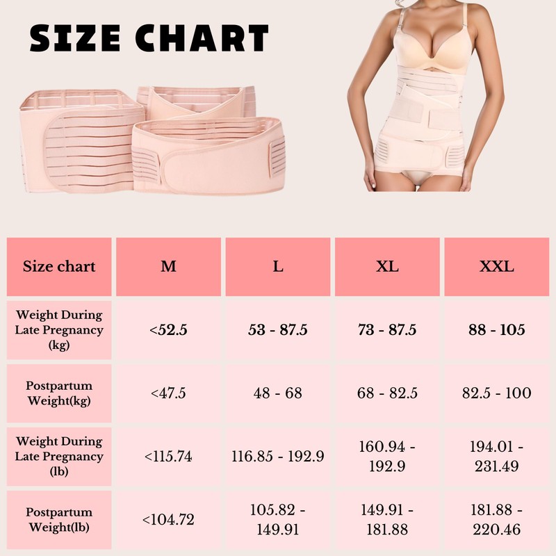 LZXFC 3 in 1 Postpartum Belly Band, Waist/Pelvis Belt, C