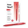 Pentel® Wow!™ Retractable Ballpoint Pens, Medium Point, 1.0 mm, Transparent