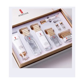 JOMTAM Polypeptide Protein Moisturizing Skincare Set Cleanser Toner Eye Cream Essence Lotion Gift Box 100g+120ml+20g+50ml+5mlx2 +120ml+50g