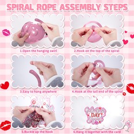 54pcs Galentines Day Decorations Set, Pink Red Happy Galentine's Day Banner Galentines Gang Hanging Swirls Heart Garland Honeycomb Centerpieces for Ladies Girls Night Party Supplies GTG