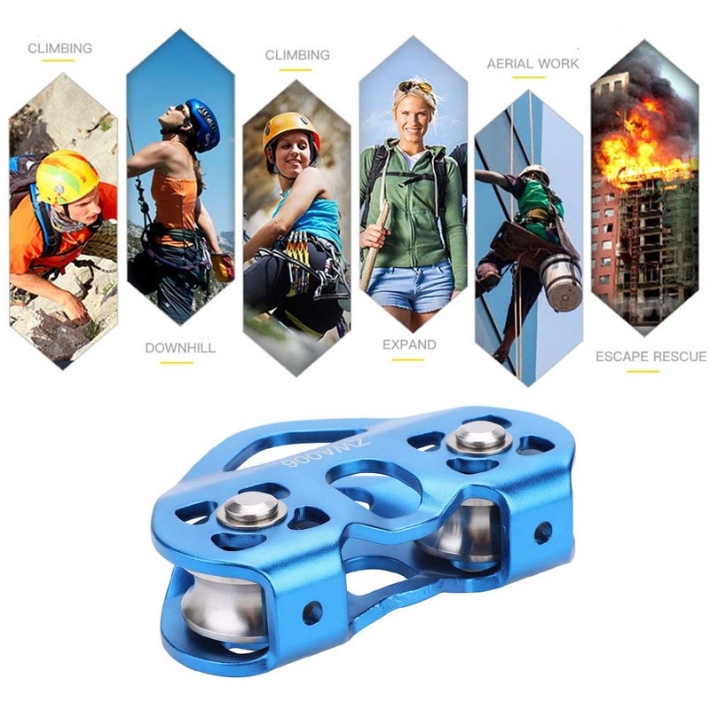 Pissente Double Trolley Pulley, pulley 30KN Aluminum Zip Line Rock