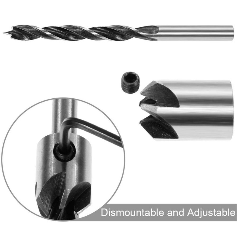 4EVERHOPE Countersink Drill Bit Adjusting, 8 Pieces HSS 5 Flute