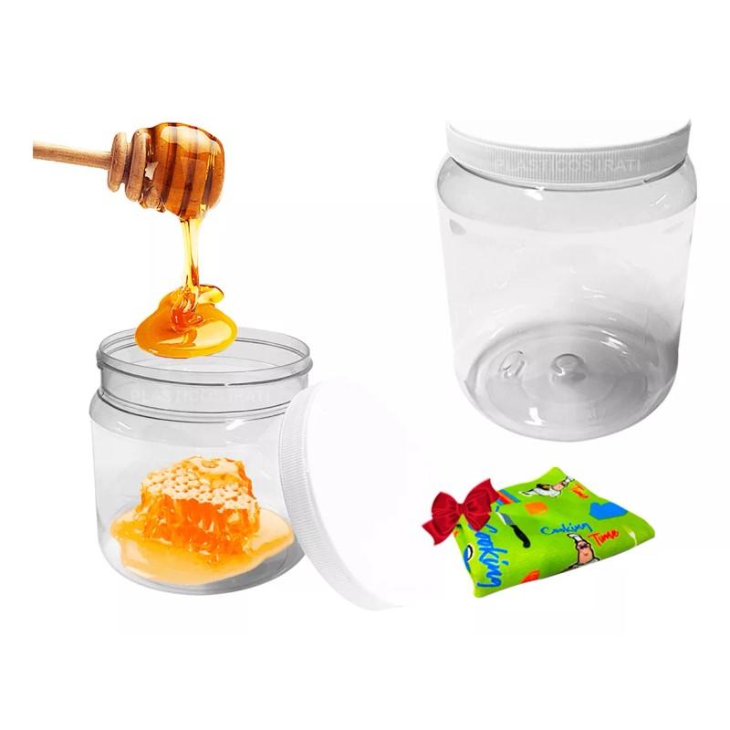 M.a 20 Frascos Redondos Pet De 250 Ml Transparente Tapa
