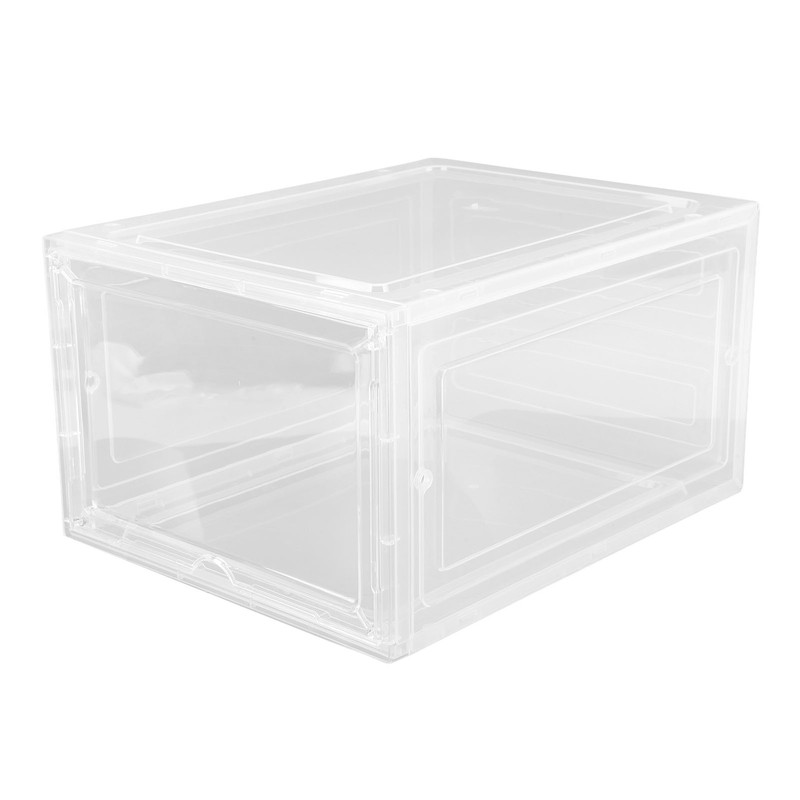 Shoe Storage Box Clear Acrylic with Magnet Front Door Stackable