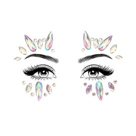 Glamza Face Crystal Sticker for Women Mermaid Rave Festival Glitter Rhinestone Temporary Tattoo Face Jewels Face Sticker Eyebrow Face Body Jewellery (STYLE 06)