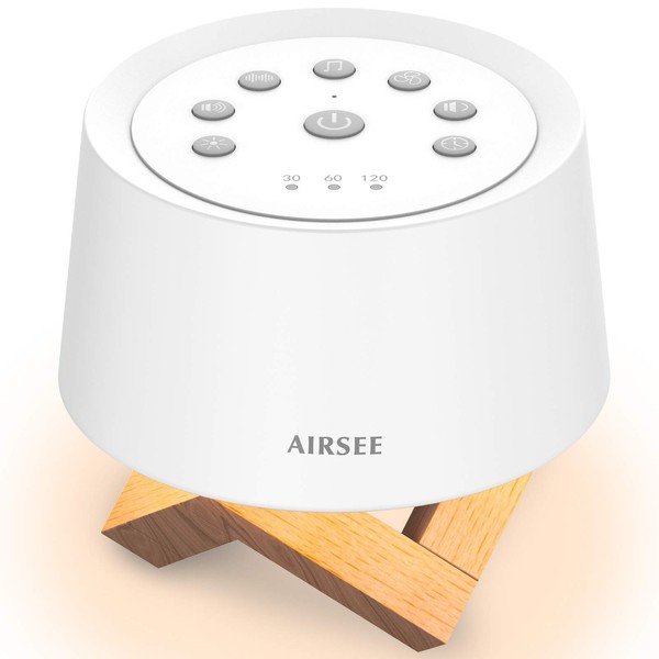 AIRSEE Sound Machine White Noise Machine with Baby Night Light Built-in 31 Soothing Sounds with Timer & Memory Features for Better Sleep, Portable Noise Machine for Baby, Adults