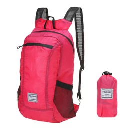 PATIKIL Hiking Backpack, 15L-20L Packable Lightweight Backpack Daypack Foldable Outdoor Climbing Cycling Backpacking Shoulder Bag for Men Women, Rose Red