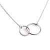 Jude Jewelers Stainless Steel Friendship Eternity Necklace Double Circle Interlocking