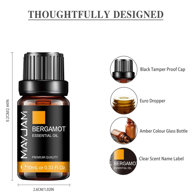 MAYJAM Essential Oil Bergamot 10ml Essential Oil Aroma Oil 100%