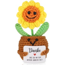 WenmthG Thank You Gifts Positive Sunflower Lucky Charm, Knitted Sunflower Gifts for Friends, Colleagues and Family, Positive Potato German Replacement