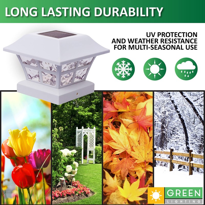 GreenLighting Evolve White Solar Post Cap Lights - 4x4 Post