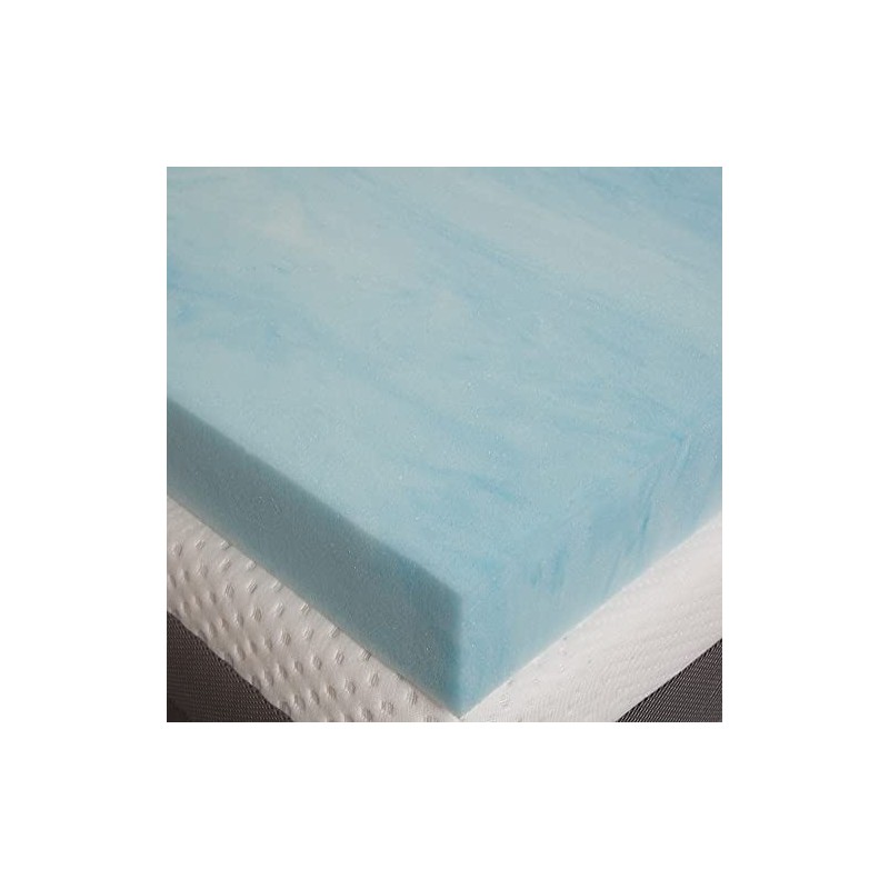 Slumber Solutions 4-inch Gel Memory Foam Mattress Topper Blue King