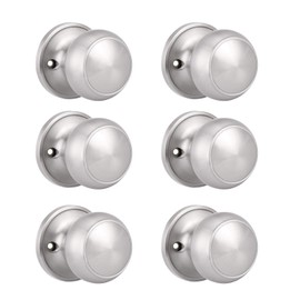 Probrico 6 Pack Dummy Door Knobs Interior, Brushed Nickel Dummy Door Handles,Interior Half Dummy Door Knobs,Single Side Decorative Dummy Door Handle Pulls