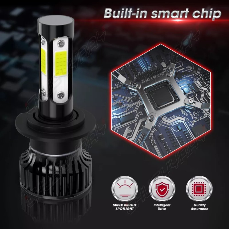 CHUSYYRAY Pair H7 LED Headlight Bulbs High or Low Beam