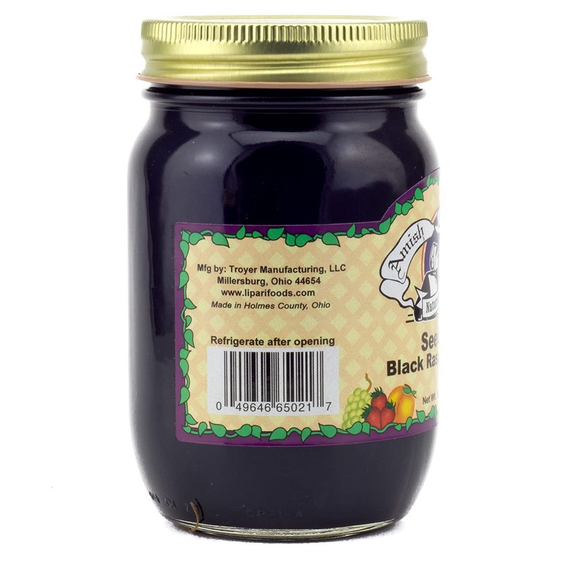 Amish Wedding All Natural Seedless Black Raspberry Jam 18 Ounces
