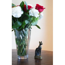 Discoveries Egyptian Imports Bastet Cat Goddess Statue - Antique Gold - 5.5" Tall - Made in Egypt