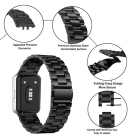 Issinlky Metal band for Galaxy Fit 3, Stainless Steel strap for Galaxy Fit 3 SM-R390 Herren Damen