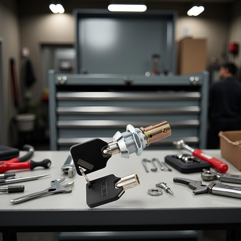 1 Set Toolbox Lock with Keys, Tubular Lock and Key