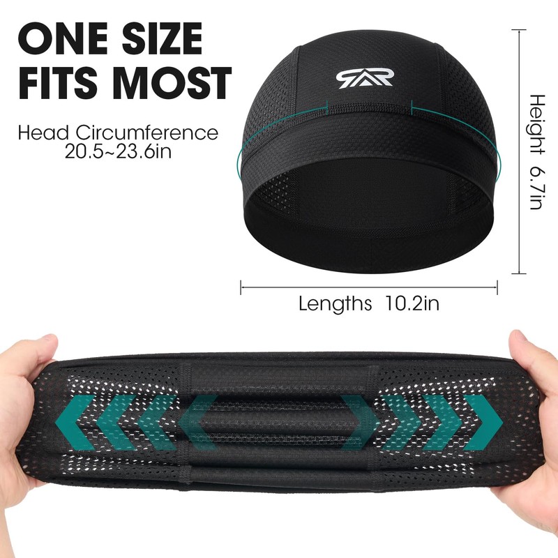 THINDUST 3Pcs Breathable Mesh Skull Cap,Lightweight Quick Dry Sports Helmet
