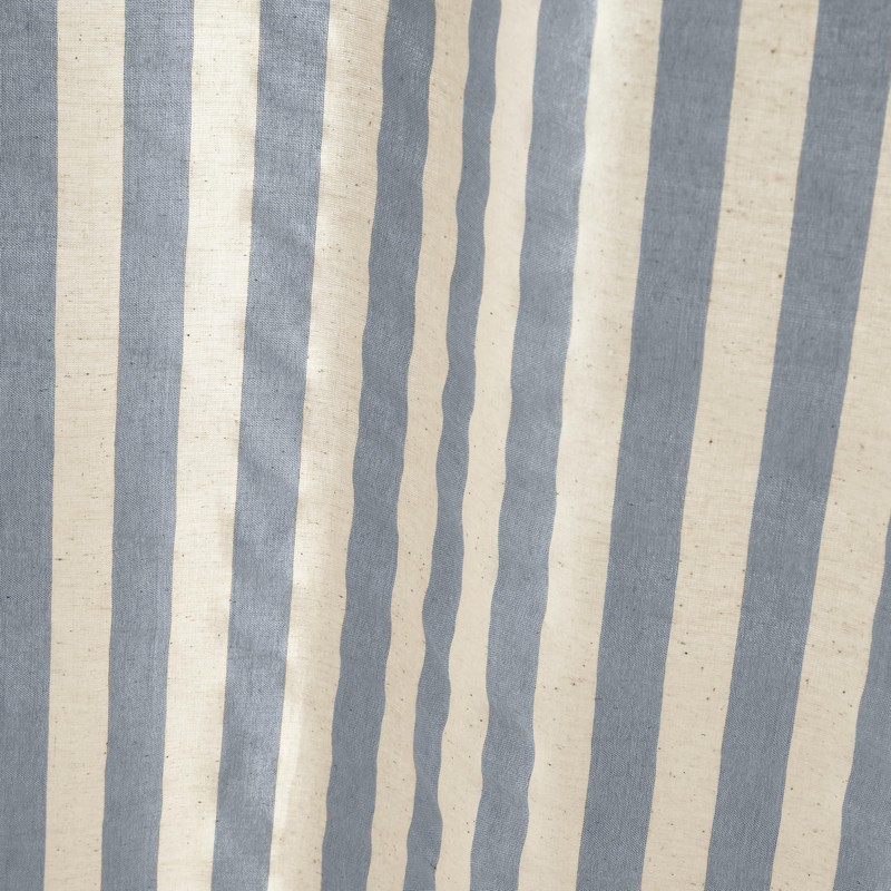 Pineapple Elephant Zanzibar Woven Stripe 140x229cm Voile Curtain Panel Blue