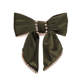 Violet and Brooks Embellished Bow Barrette - Olive