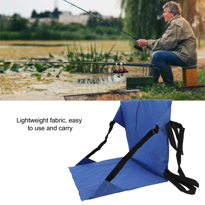Foldable Seat Cushion Backrest Beach Chair Mat Single Person Portable