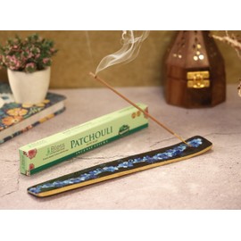 Bless-International Traditional-Handmade-Burner Wooden-Incense-Stick-Holder Ash-Catcher-Stand For-Aromatherapy-Meditation-Yoga (Meditation Time) Pack of 2