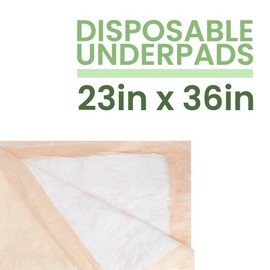 Disposable Underpads [10 Pieces], 23” x 36”, Heavy Absorbency Pee Pads, Bed, Furniture & Surface Protection, for Kids, Adults, Elderly - Changing, Puppy, Incontinence, & Chuck Pad