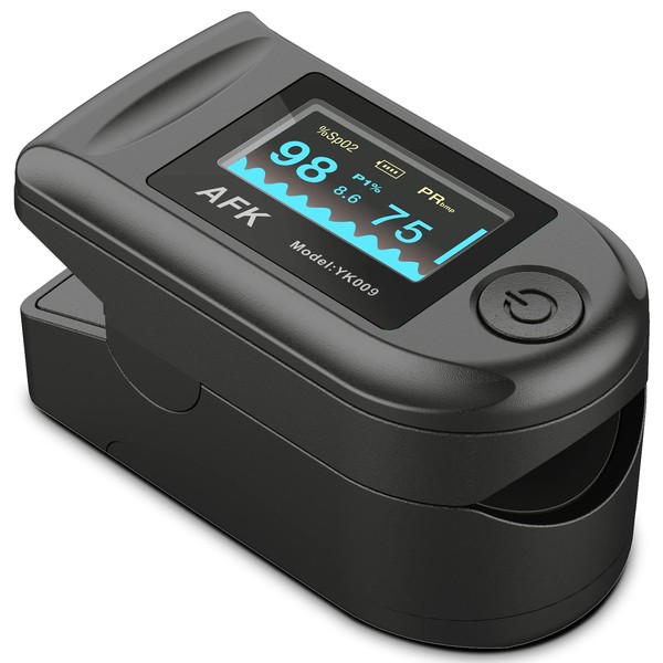 Dr.Oxi Pulse oximeter fingertip, Blood Oxygen Saturation Monitor , Portable Blood Oxygen Saturation Monitor for Heart Rate and SpO2 Level （BLACK）