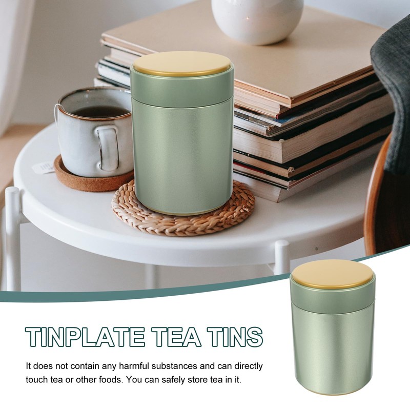 Housoutil 2pcs Tinplate Tea Stainless Steel Containers with Lids Odor