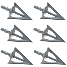 Bgary Broadheads 100 Grain Fixed Blades Archery Broadheads for Crossbow Recurve Bow and Compound Bow 6 Pcs Silverly