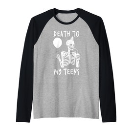 Funny Death To My Teens R.I.P Turning Twenties 20th Birthday Raglan Baseball Tee