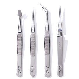 Beaditive Professional Precision Stainless Steel Tweezers Set - Craft Tweezers for Jewellery and Nail Art - 4 Pieces High Precision Jewelry Picking Tool