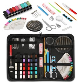 KEYHOT Mini Sewing Kit Basic - 87 Pcs Home Sewing Starter Kit - Sewing Supplies Kit Accessories for Adults Beginner Travel Including Sewing Needles Thread Scissors Measure Etc（Black）
