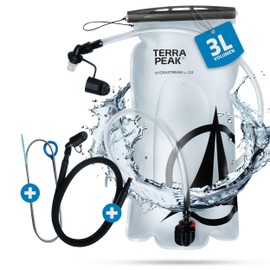 Terra Peak Hydration Bladder 3L, Hydration System for Backpack, Water Bag, BPA-Free, Hydration Bladder for Hiking, Hydration Bag with Hose, Hydration Bag, Accessories for Hiking Backpack