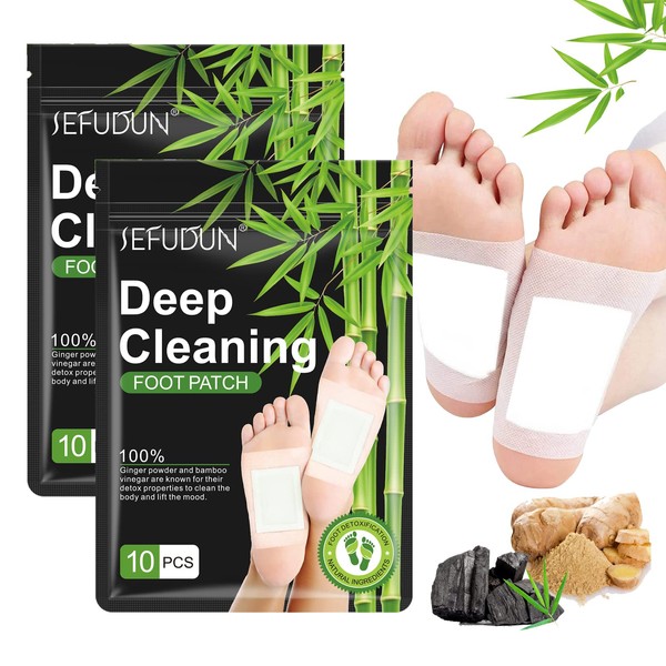 Foot Patches for Foot Care & Deep Sleep & Stress Relief, 20 Patches Deep Cleansing Foot Pads with Bamboo and Ginger Powder