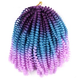 Unbranded Spring Twist Crochet Braids Bomb Twist Crochet Hair Ombre 8" Color C26