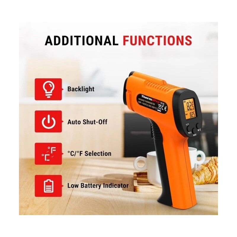 ThermoPro TP30 Infrared Thermometer Gun for Cooking Max Measure -58°F