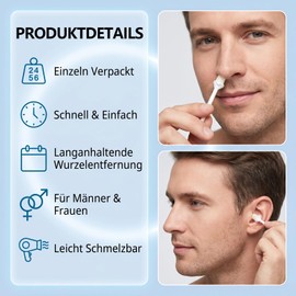 Daozhogo Pack of 20 Nose Hair Remover Wax Ready to Use Nose Hair Wax Disposable Nose Wax for Men and Women
