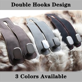 Ami.Todfo Car Seat Hooks for Headrest Purses and Bags Car Organization Accessories Double Flexible Leather Hooks Back Seat Hanger 2 in 1 Car Organizer and Storage Car Must Haves(3 Packs- Black