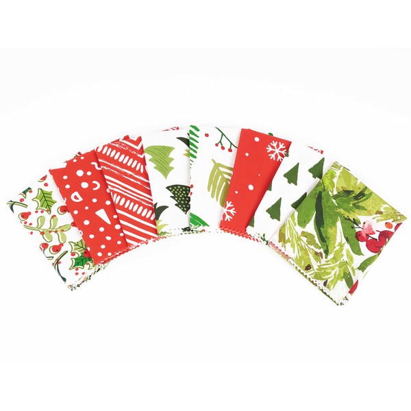 Soimoi 8 Pc Fat Quarter Bundle-Christmas Print 18"x 22" DIY
