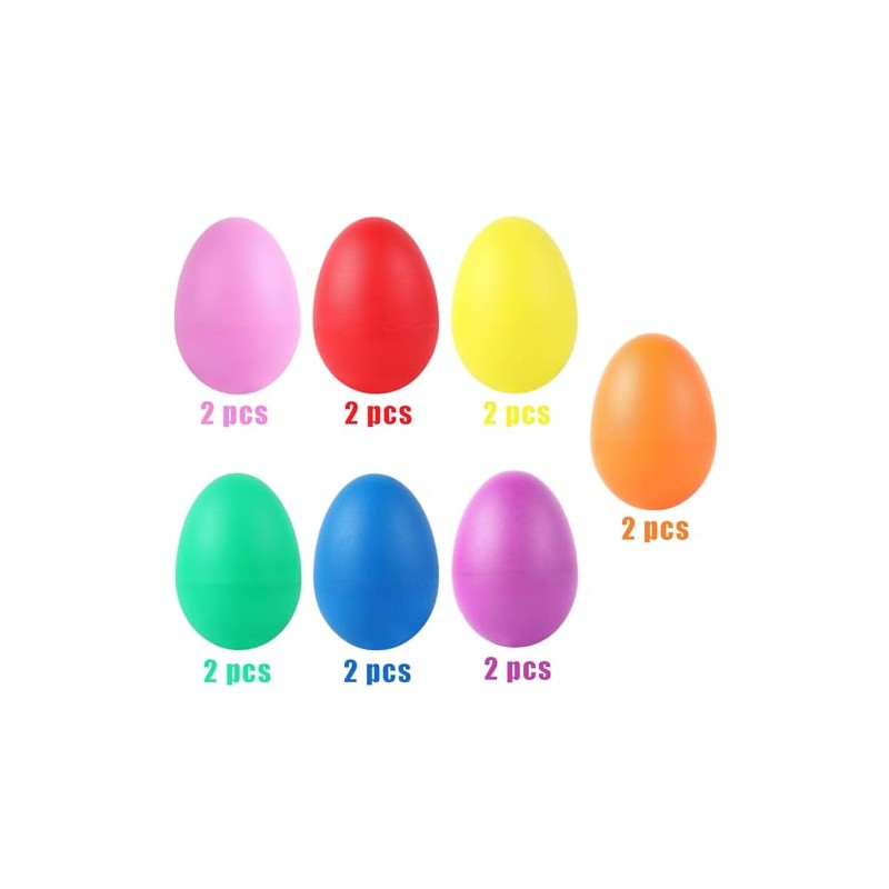 Augshy 14 PCS Egg Shakers Percussion Musical Egg Maracas Easter