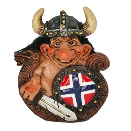 Generisch Troll in Viking Ship, Norge Troll, Indoor Figure, 9 cm