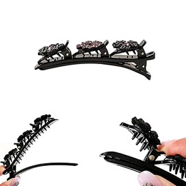 Collenatsy Sparkling Crystal Stone Braided Hair Clips,Braided Hair Clips for Women,Shiny Rhinestone Hair Clip,2024 New Rhinestone Hair Clips for Womens Girls(2PCS)