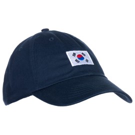 Ann Arbor T-shirt Co. South Korean Flag Hat - Country of S Korea Pride, Low Profile Baseball Dad Hat for Men Women - (Navy Blue)
