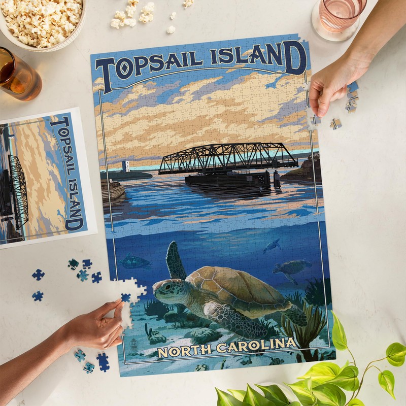 Lantern Press 1000 Piece Jigsaw Puzzle, Topsail Island, North Carolina,