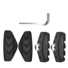 2 Pairs Bike Brake Pads,Bicycle Brakes Blocks Replacement Set 50mm Mountain Cycle Break Pad Universal Parts Spare With Hex Nut Tool 1 Hexagonal Spanner,No Noise Caliper for Bicycles Road Cycling
