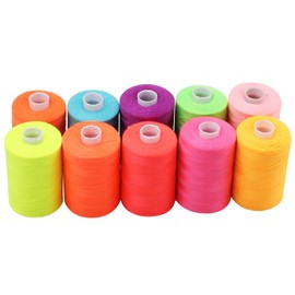 Haobase Sewing Thread Assortment Coil 10 Colors 1000 Yards Per Spool 40S/2 Polyester Thread Sewing Kit for Hand and Machine Sewing (Color03)