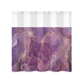 ggaimwf 71x71 Inch Without Hook Marble Shower Curtain and Liner Set Elegant Purple Texture Cloth Snap in Shower Curtains for Bathroom Modern Chic Fancy Vibrant Bathroom Set for Decor