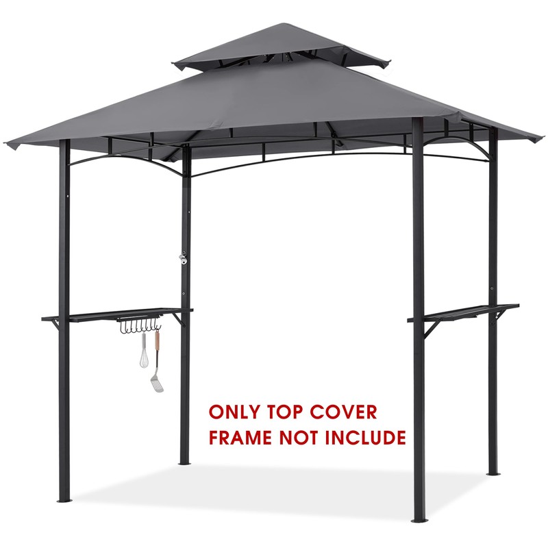 MASTERCANOPY Grill Gazebo Replacement Canopy Top for Model L-GG001PST-F (Gray)